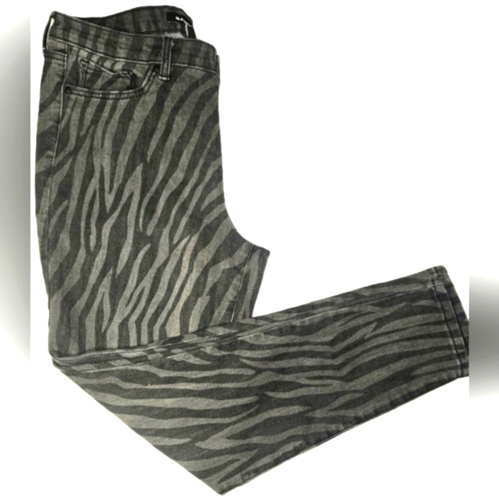 Womens Dark Zebra Print Bandolino Jeans - Black and Gray Size 12